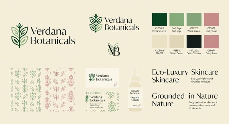 Brand kit design with visual identity elements