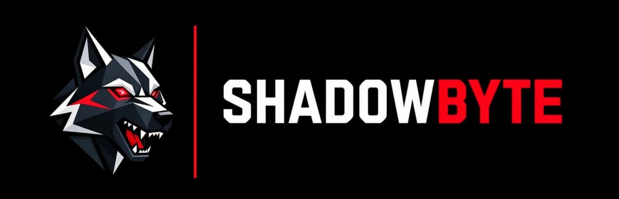 Shadowbyte wide wordmark logo concept